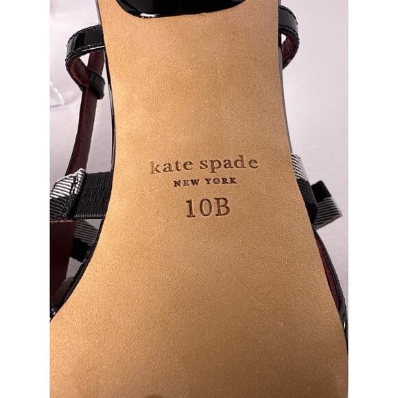 Kate Spade Maritza Slingback Heels Womens 10 M Black Patent Leather Pointed Toe - Picture 10 of 13